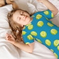 thumbnail image 5 of Daiia Ball Tennis Print Children’s Cotton Pajama Set – Short-Sleeved Top & Shorts, Lightweight and Breathable Sleepwear, Cozy 2-Piece PJs for Kids-Small, 5 of 6