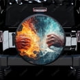 thumbnail image 2 of Two Fists Hitting Polyester Universal Spare Wheel Tire Cover Custom Tire-Covers for Trailer RV SUV Truck Camper, 2 of 5