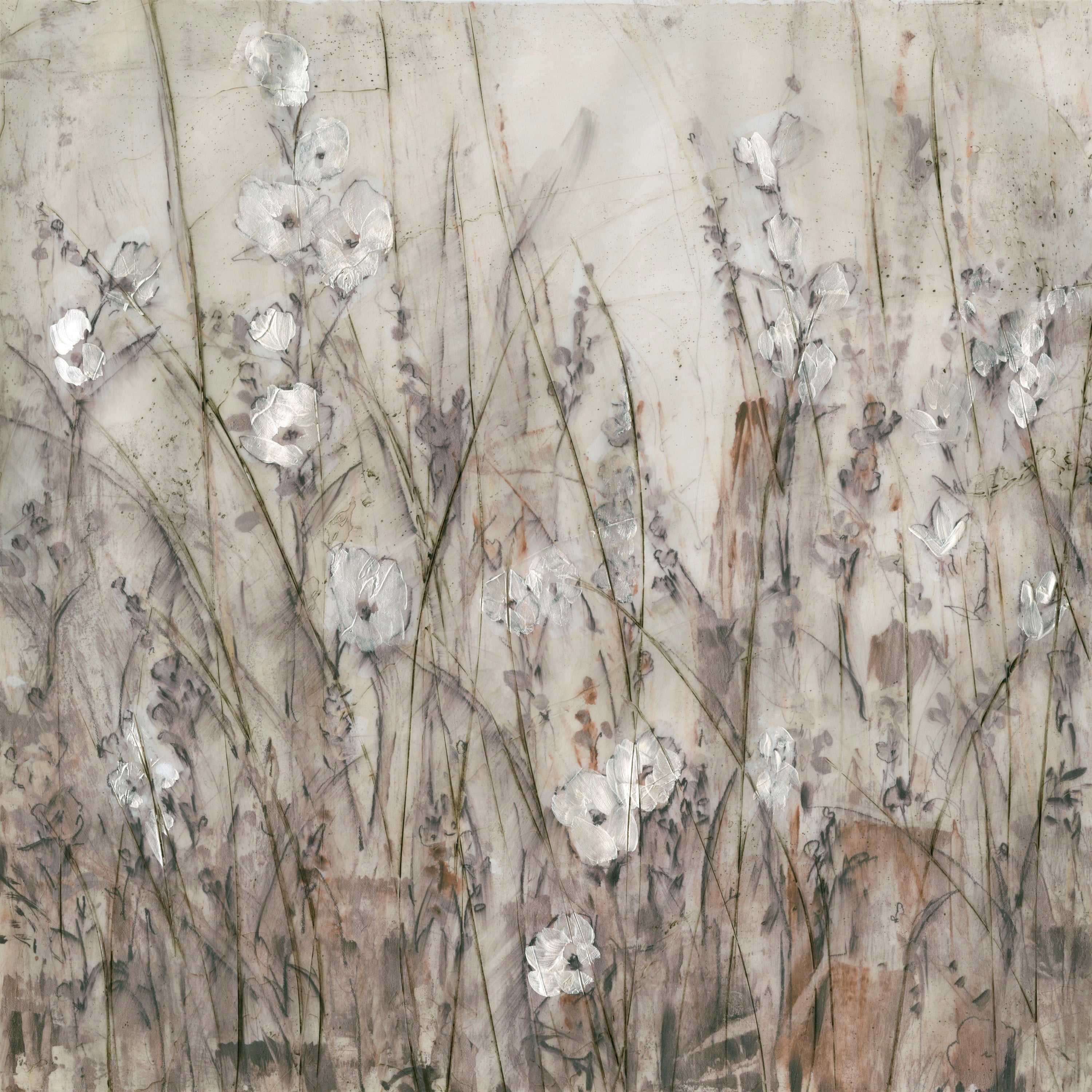 Marmont Hill "Tiny White Blooms" Painting Print on Wrapped Canvas