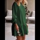 thumbnail image 4 of Vestido Estilo Sudadera de Larga para Mujer, Otoño 2025, Cuello Redondo, Punto Acanalado, Patchwork, Minivestidos Informales. Verde XXL, 4 of 8