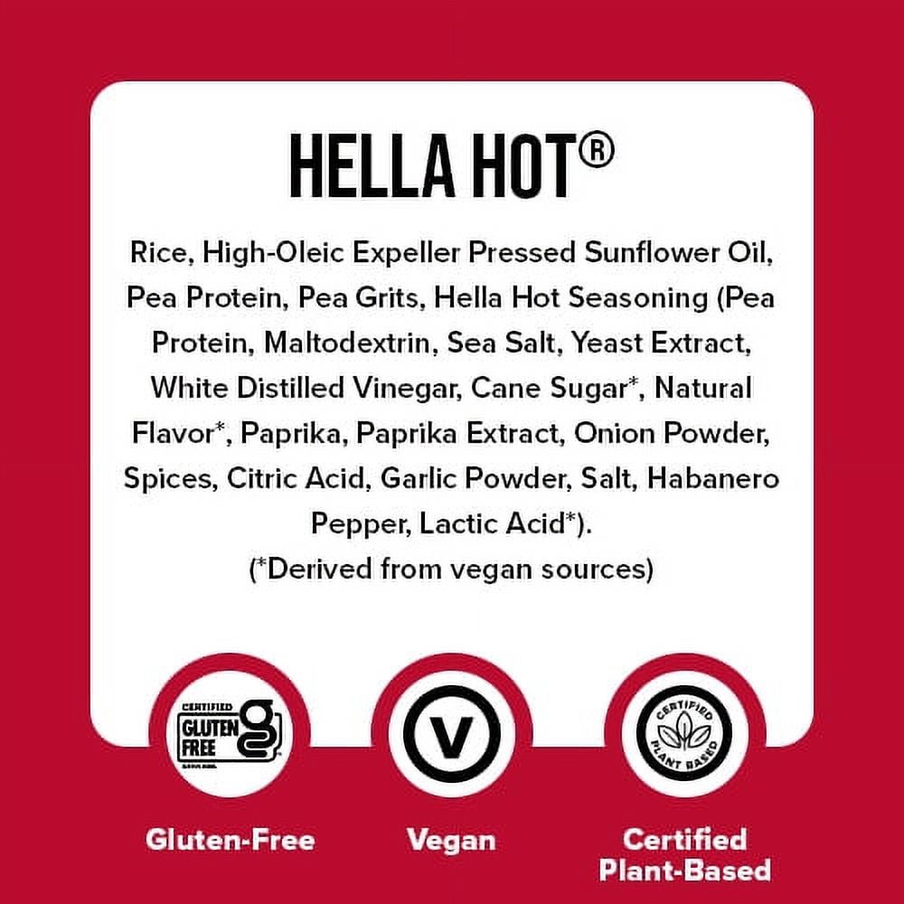 PigOut, Plant-Based Pigless Pork Rinds, Hella Hot 1 oz.