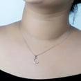 thumbnail image 4 of Dazzlingrock Collection Round White Diamond Half-Moon & Star Pendant with 18 Inch Silver Chain for Women (0.15 ctw, Color I-J, Clarity I1-I2) in 18K White Gold, 4 of 6