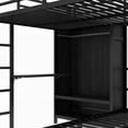 thumbnail image 6 of Metal Bunk Bed - Full XL Over Twin, Folding Desk & LED Closet, Space-Saving, Black, 6 of 18