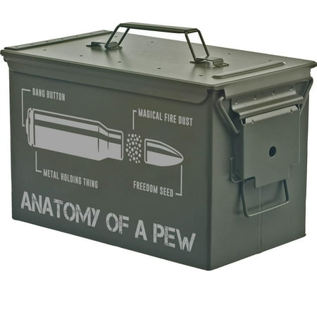 Steel Ammo Can Storage Box Ammunition Case Anatomy Of A Pew (50cal Green)
