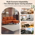 thumbnail image 4 of Ktaxon Convertible Sectional Sofa, L Shaped Couch with Storage Ottoman, Corduroy 3-Seater Couch for Small Space Living Room Orange, 4 of 8