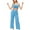 00 # Sky Blue, variant on REORIAFEE Women Sweatsuit Loungewear Sets Disco Outfits Women's Fashion Sexy Summer Casual Sleeveless V Neck Blouses Trousers Two Piece Set Sky Blue M