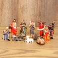 thumbnail image 2 of Juego de estatuas de Belén de 11 piezas, cuna de Navidad, bebé Jesús, Sagrada Familia, figura religiosa, estatua de resina de Iglesia de pesebre, 2 of 5