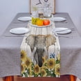 thumbnail image 4 of Table Runner Dresser Scarves 72 Inch Long, Retro Farm Elephannt Sunflowers Linen Dining Table Runners Shabby Wooden Planks Tabletop Scarf for Wedding Holiday Party Kitchen, 4 of 7