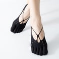 thumbnail image 1 of Hongchun 3pair Lace Five Finger Socks, Five Toe Socks Invisible Socks Breathable Mesh Lace Shallow Boat Socks Invisible, 1 of 3