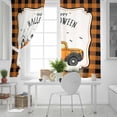 thumbnail image 5 of Fsddascl Halloween Blackout Curtains for Bedroom/Living Room, Thermal Insulated Kitchen Curtains, Orange Black Plaid Truck Gnomes Pumpkins Grommet Darkening Window Treatment Drapes 52"x84"x2, 5 of 6