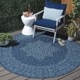 thumbnail image 2 of SAFAVIEH Courtyard Delbet Distressed Medallion Indoor/Outdoor Area Rug, 6'7" x 6'7" Round, Navy/Ivory, 2 of 9