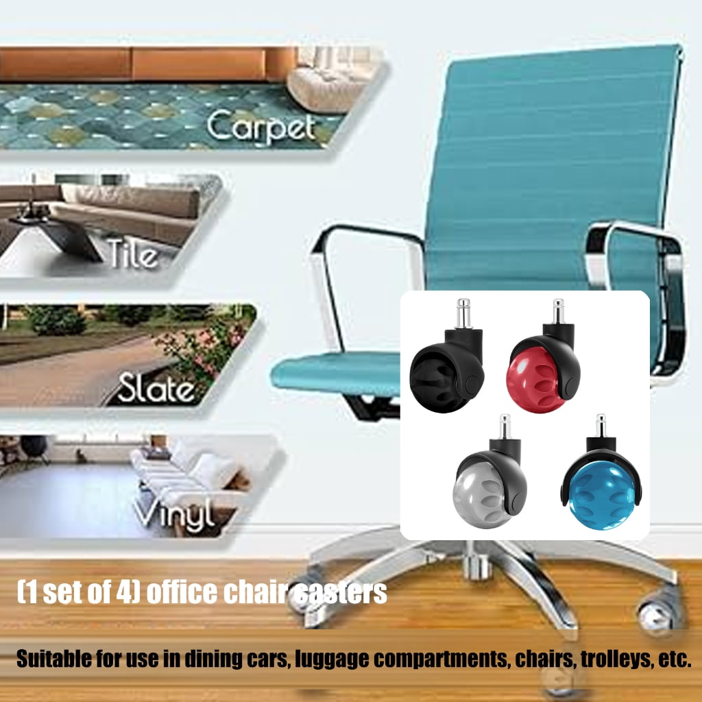 WINDLAND Office Computer Chair Wheel 360 Degree Swivels Rollers Heavy Duty Swivels Castor Furniture Wheel Roller Easy to Install