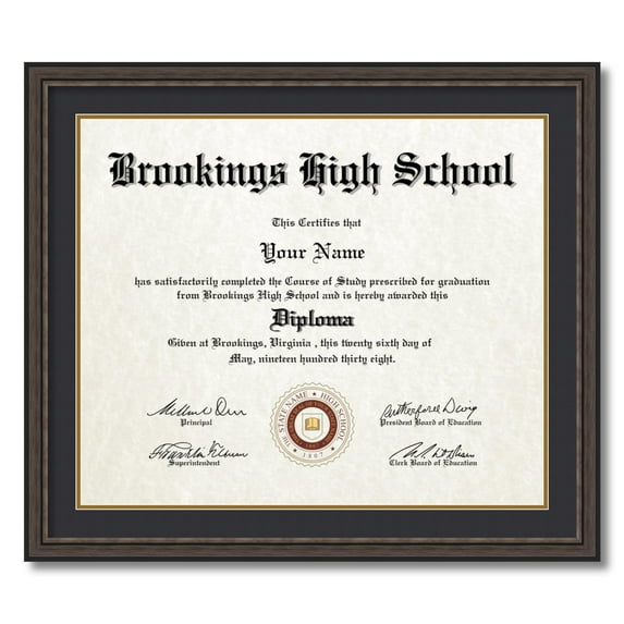 ArtToFrames 20x24" Diploma Frame - Framed in Grey and Black Frame with Black and Gold Mats, Comes with Regular Plexi Glass and a sawtooth hanger for Wall Hanging (Diploma-4448-20x24)
