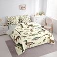 thumbnail image 2 of Feelyou Vintage Fishing Wildlife Bedding Comforter Set for Men Women, Deer Duck Bass Lake Forest Full Bedding Set, Beige Brown, Grey Reversible, 7 Pieces, 2 of 7