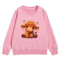 thumbnail image 4 of LUOGENLI Hoodies Teen Sweatshirts for Girls Girls' Autumn and Winter Cute Cow Print Round Neck Long Sleeve Casual Hoodless Sweatshirt Sweatshirts for Girls 13-14 Years, 4 of 4