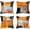 Burnt Orange, variant on Set of 4 Teal and Grey Brush Stroke Throw Pillow Covers, Abstract Art Style Decorative Turquoise Gray Pillow Cases, Soft Cushion Covers for Sofa, Couch Bed Living Room Bedroom Home Decor 18x18 Inch