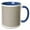 Blue/White, variant on 3drose, Charcoal Gray, Small Diamond Damask Pattern, 15oz Two-tone Red Mug