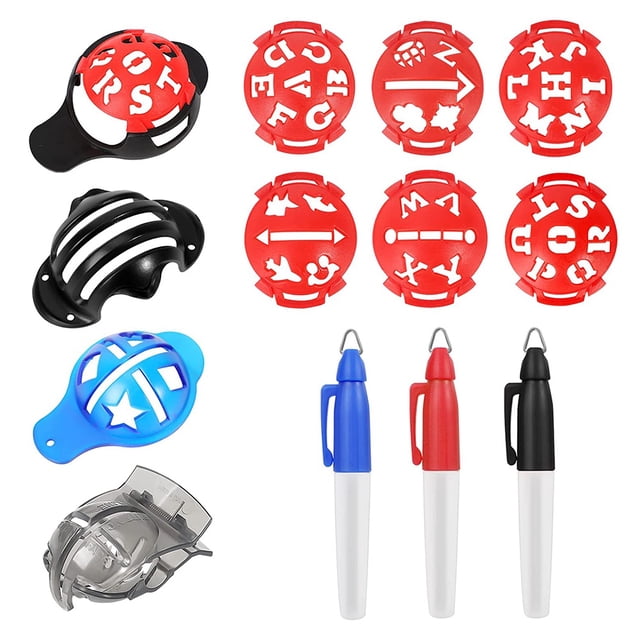 6Pcs/set Golf Ball Line Liner Marker Template Drawing Alignment Marks Sign Tool Golf Scriber Accessories Set B