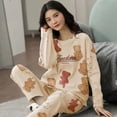 thumbnail image 1 of Conjunto de pijama holgado para mujer, ropa de casa con estampado, talla grande, primavera y otoño, novedad, 1 of 4