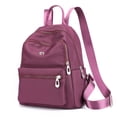 thumbnail image 3 of Bolso de hombro escolar de nailon resistente al agua, mochila de viaje informal para mujer (púrpura), 3 of 5