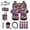 Flower Pug, variant on Jeiento Flower Pug Car Seat Cover Full Set with Automotive Steering Wheel Covers Auto Seatbelt Pads Coaster Trash Can Air Vent Holder Rear View Mirror Cover Car Coasters Keychain 15 Packs