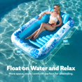 thumbnail image 2 of Sloosh Tumbona Inflable para Piscina de Bronceado para Adultos, 187 Cm X 117 Cm, Tamaño Grande, Color Azul y Blanco, 2 of 7