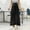 Black, variant on Women's Solid Color Elastic Waist Half Length Skirt Large Skirt Half Length Skirt Knit Midi Skirt Ruffle Skirt Sequin Midi Skirt Pencil Skirts for Women plus Size Crop Top And Skirt Set for Women Can