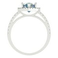 thumbnail image 4 of 2.38 ctw with Simulated Diamond Halo Accents Anniversary Ring for Women | Pear Cut Blue Moissanite | Hyperallergenic Solid 14K White Gold, 4 of 5