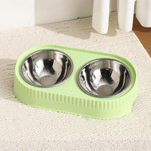 Elevated Stainless Steel Pet Bowl Stand Large Capacity, Double Dog Cat Feeder for Food and Water with Anti Tip Base
