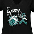 thumbnail image 4 of Inktastic Ovarian Cancer Awareness My Grandma is a Fighter Women's Plus Size V-Neck T-Shirt, 4 of 5
