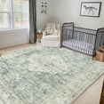 thumbnail image 5 of Lahome 8x10 Farmhouse Washable Rug Indoor, Non Slip Large Rugs for Livng Room, Soft Ultra Thin Green Bedroom Rug Throw Carpet for Nursery Office, 5 of 7