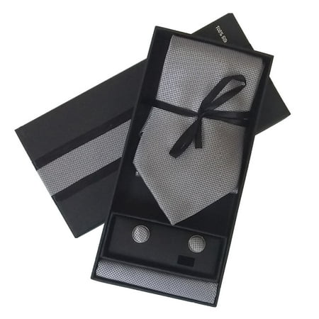 Men Business Ties Fashion Solid Color Gift Box Set Holiday