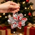 thumbnail image 4 of Lilgiuy 2D Acrylic Poinsettia Christmas Ornament, 3.14in Flat Poinsettia Flower Christmas Tree Hanging Decoration for Home Winter Holiday Party, 4 of 5
