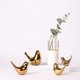 thumbnail image 5 of Figuras de pájaros de cerámica dorada, paquete de 2, esculturas y estatuas de animales para decoración del hogar, regalo artístico hecho a mano, 5 of 5