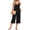 Black, variant on Women Summer Sleeveless Spaghetti Strap Wide Leg Romper Jumpsuit with Pockets Casual Loose Fit