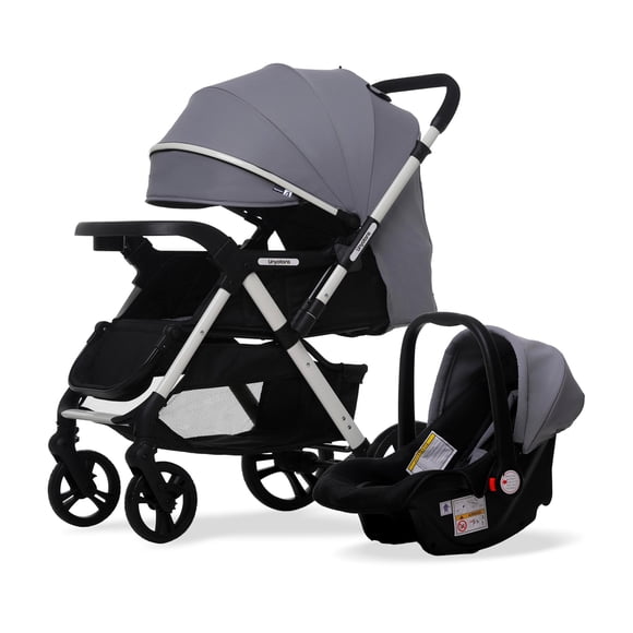Carriola con sistema de viaje para bebé UNYOTONS Portabebe Gris