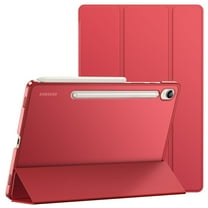 JETech Case for Samsung Galaxy Tab S9 11-Inch, Translucent Back Tri-Fold Stand Protective Tablet Cover, Support S Pen Charging, Auto Wake/Sleep (Red)