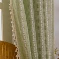 thumbnail image 1 of Cortina Boho Deeprove, 132 x 183 cm, panel con borlas de color verde salvia, 1 of 7