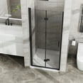 thumbnail image 3 of Kadyn Shower Glass Door, Shower Doors,34"x 72" Shower Door Combo w/ White Acrylic Shower Base, 1/4 inch Tempered Clear Glass in Black Aluminum Finish, 3 of 6