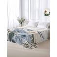 thumbnail image 5 of Blue Floral Spring Twim Size Flat Sheet, Wrinkleproof & Fadeproof Cooling Flat Bed Sheet Only, Summer Botanical Flower Vintage Breathable Soft Bedding Top Sheets 66 x 96 Inches, 5 of 8