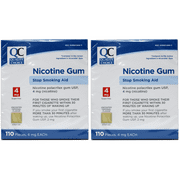 Quality Choice Nicotine Gum Stop Smoking Aid Original Flavor 1100 Pieces 4mg Each Pack of 2