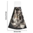 thumbnail image 3 of Cat 2pcs Bathroom Hanging Towels Velcro Soft Hand Towel Absorbent Tie Towels for Kitchen Toilet Tea Bar Washcloth, 3 of 7
