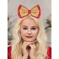 thumbnail image 3 of Christmas Bow Headbands Gold Sequins Bow Hairband Xmas Hair Band Bow Christmas Headbands Glitter Bowknot Headwear Hair Accessories for Women and Girls, 3 of 4