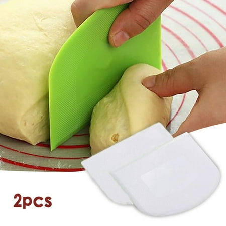 

Jiyugala Kitchen Gadgets 2PC Plastic Cake Cream Spatula Dough Butter Batter Scraper Baking Tools