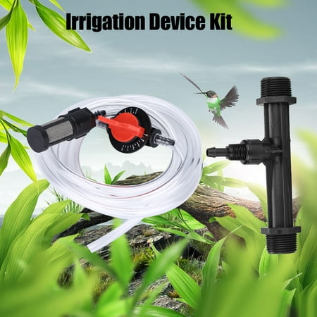 EECOO Irrigation Tube Injector,Garden Irrigation Device Kit G3/4 Fertilizer Injector + Switch + Filter + Water Tube Irrigation