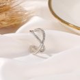 thumbnail image 3 of MasteelfCA 2 Pcs Bague Croix Double Couche Strass Brillants Bagues Réglables Bijou, 3 of 8