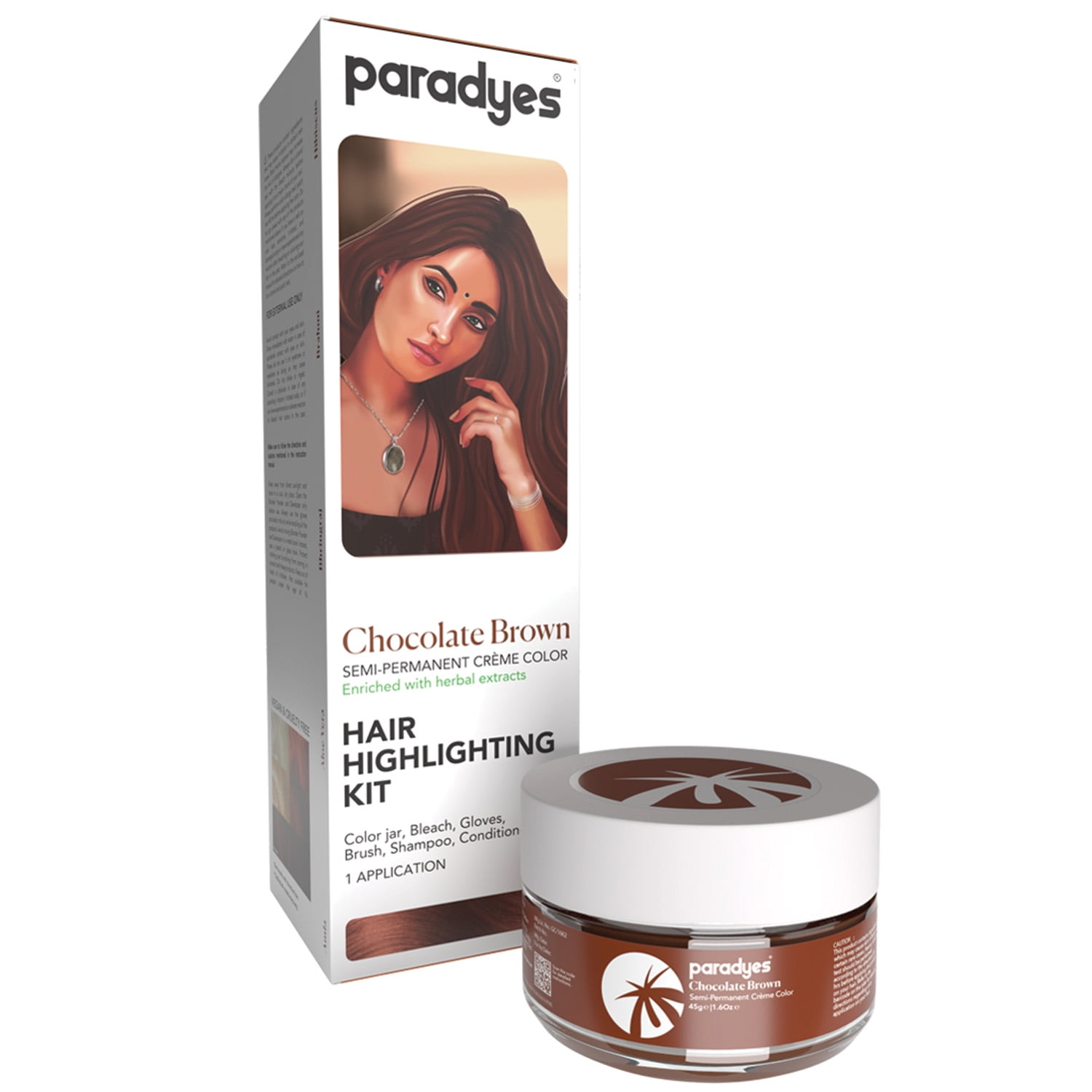 Paradyes Semi Permanent Hair Color Chocolate Brown Highlighting Kit