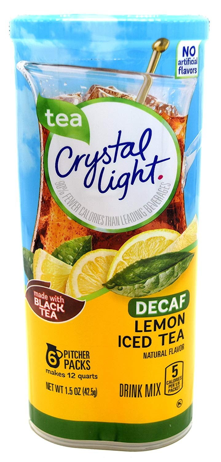 Crystal Light Decaf Iced Tea Drink Mix, Natural Lemon Flavor (12Quart