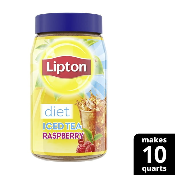 Lipton Iced Tea Mix Black Tea, Raspberry, Caffeinated SugarFree, 10