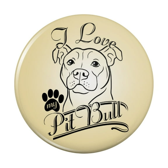 I Love My Pit Bull Kitchen Refrigerator Locker Button Magnet